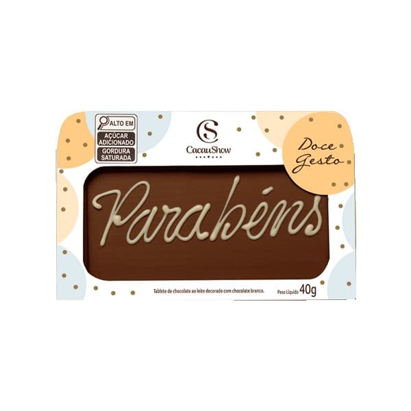 Tablete ao Leite Chocoarte Parabéns