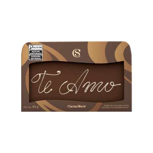 Tablete ao Leite Chocoarte Te Amo