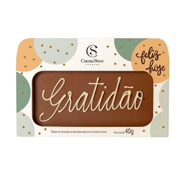 Tablete ao Leite Chocoarte Gratidão