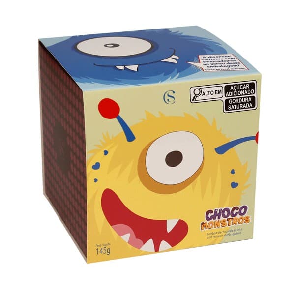 Caixa de Bombons Cubo ao Leite Chocomonstros