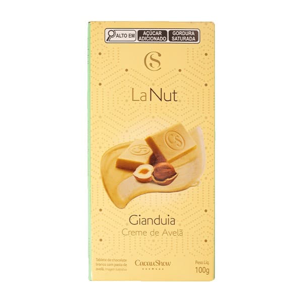 Tablete LaNut de Chocolate Branco e Avelã