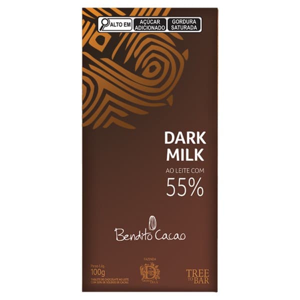 Tablete Dark Milk de Chocolate 55% Cacau