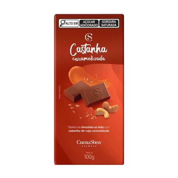 Tablete ao Leite com Castanha de Caju