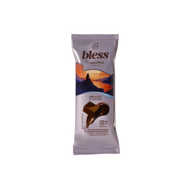 Tablete Bless Zero Adição de Açúcar de Chocolate 70% Cacau