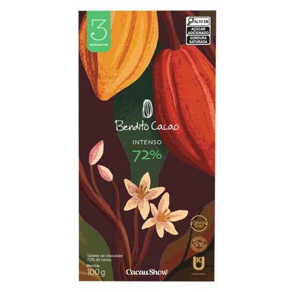 Tablete Bendito Cacao de Chocolate 72% Cacau