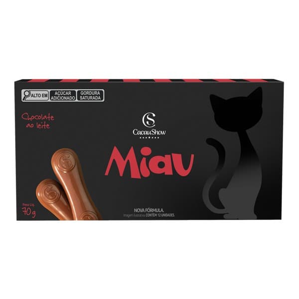 Tablete Miau de Chocolate ao Leite