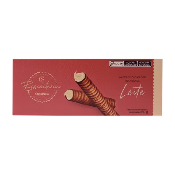 Wafer de Cacau Biscoiteria Recheio de Leite
