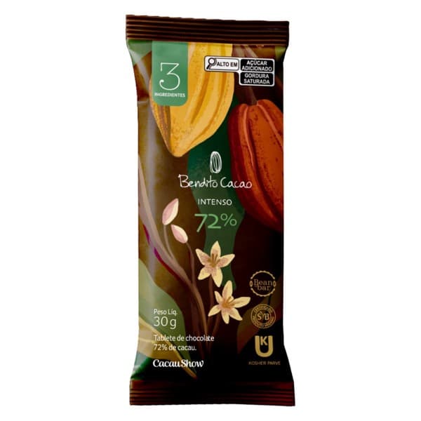 Tablete Bendito Cacao de Chocolate 72% Cacau