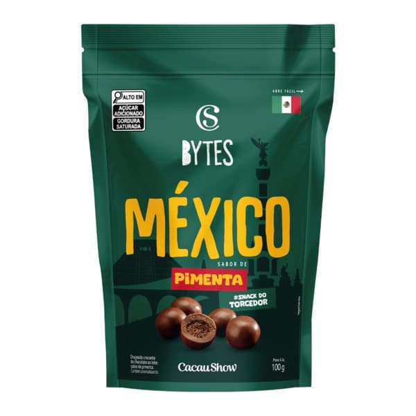 Drageado Bytes de Chocolate ao Leite e Pimenta México