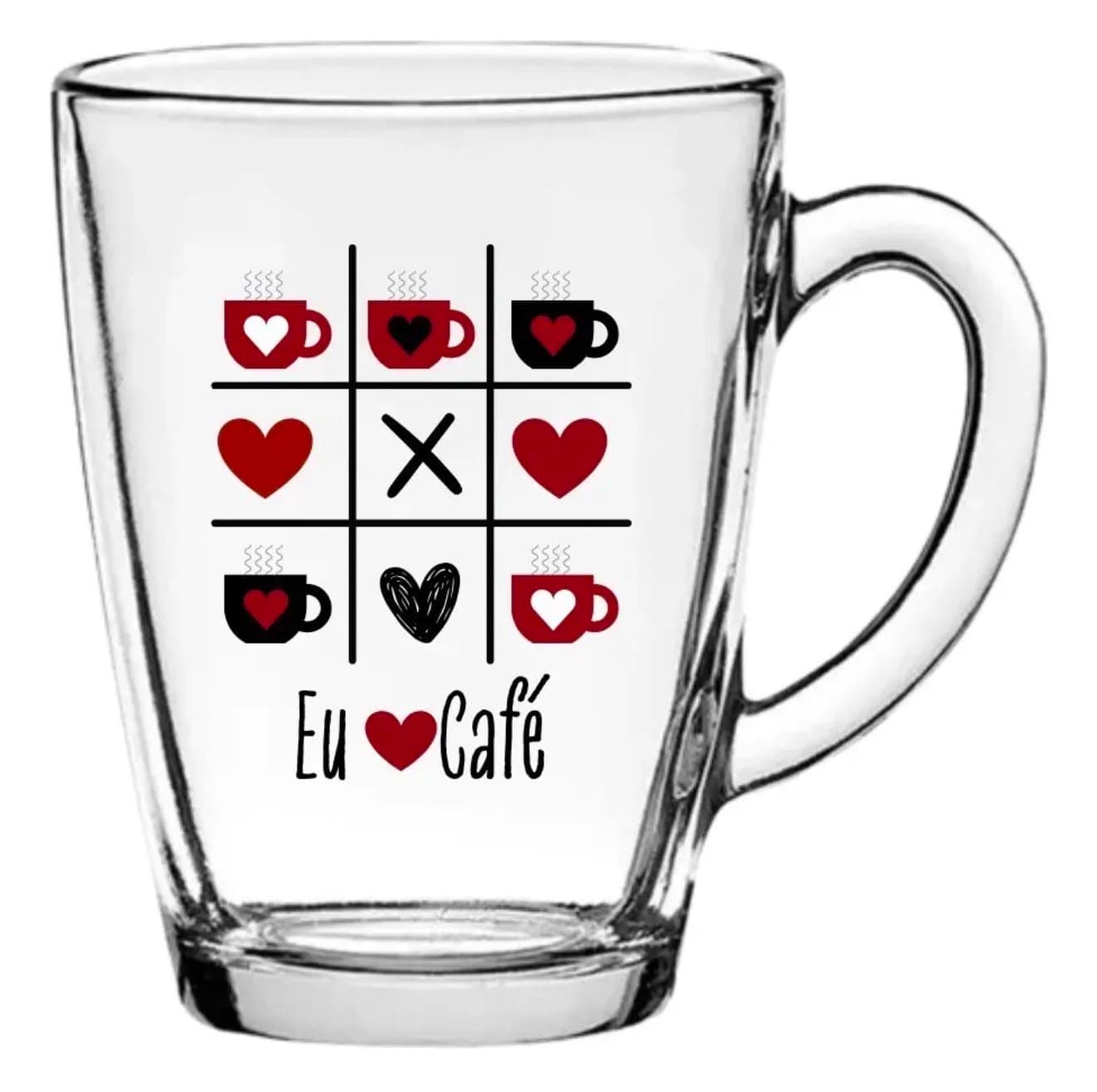 Caneca de Vidro Jogo da Velha